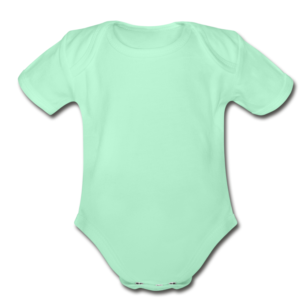 Customizable Organic Short Sleeve Baby Bodysuit add your own photos, images, designs, quotes, texts and more - light mint