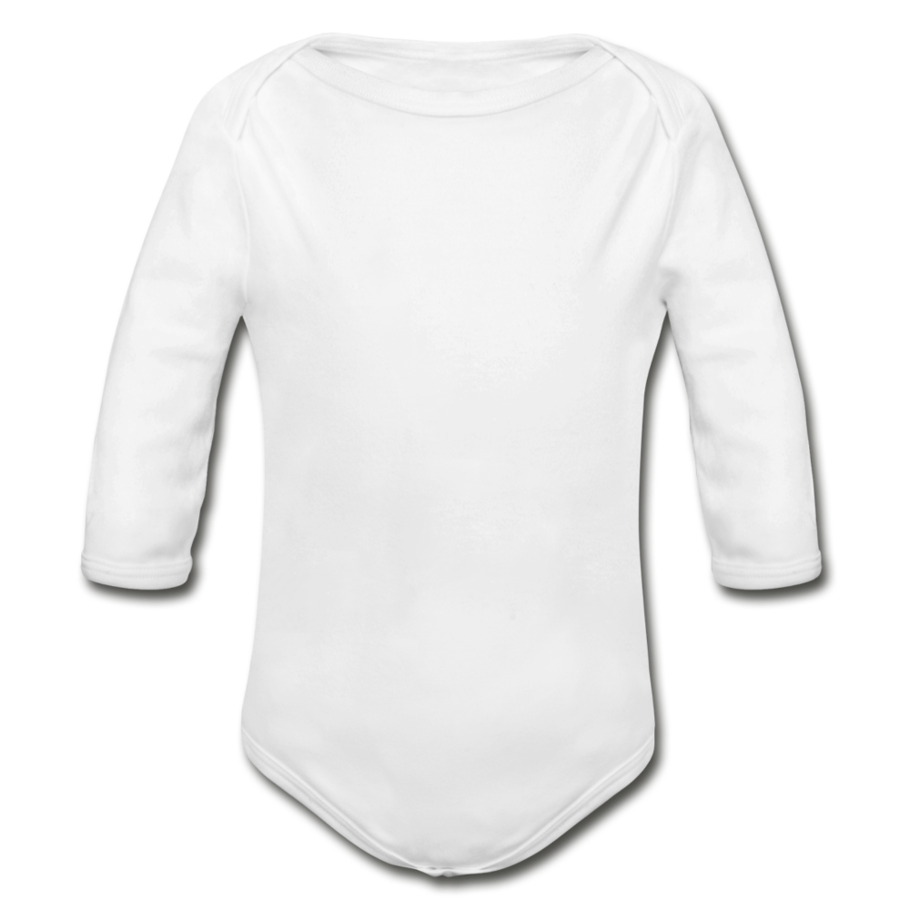 Customizable Organic Long Sleeve Baby Bodysuit add your own photos, images, designs, quotes, texts and more - white