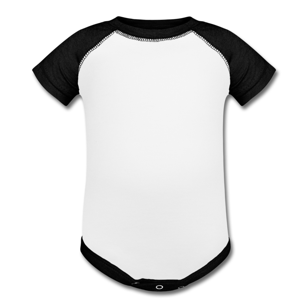 Customizable Baseball Baby Bodysuit add your own photos, images, designs, quotes, texts and more - white/black