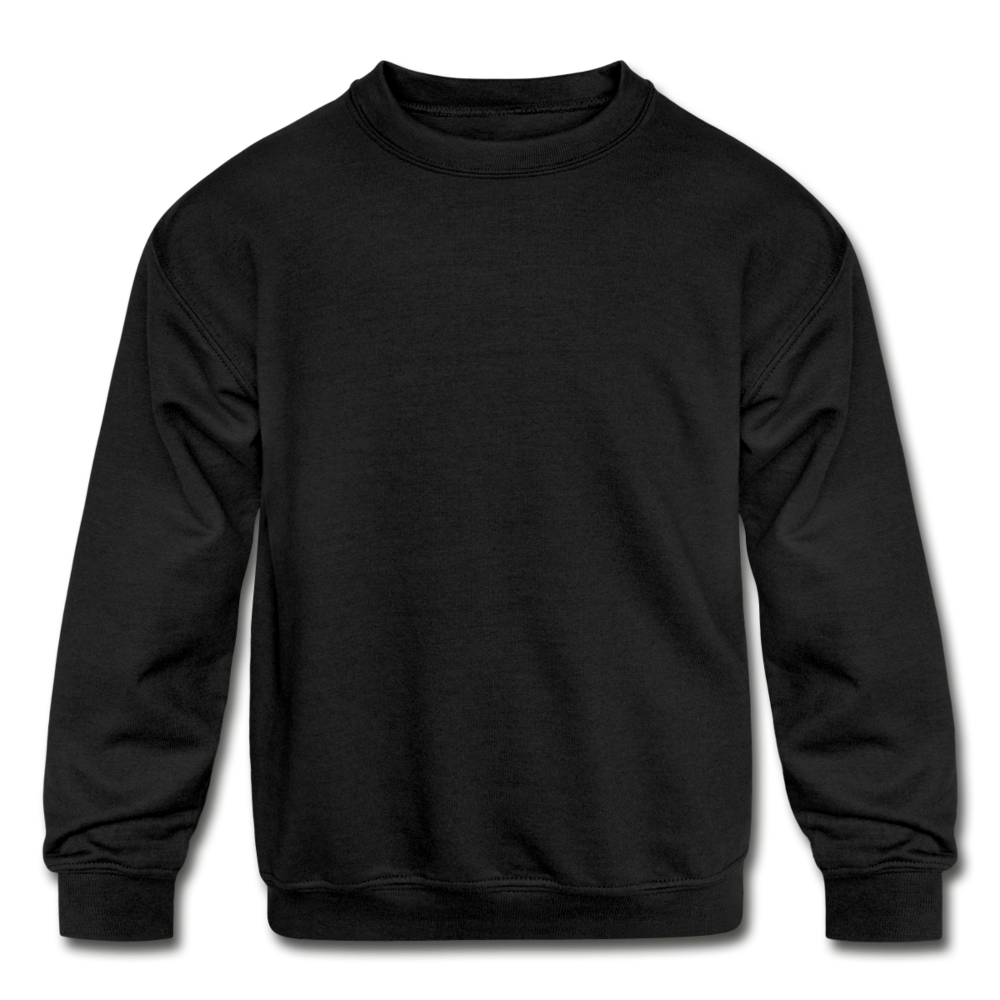 Customizable Kids' Crewneck Sweatshirt add your own photos, images, designs, quotes, texts and more - black