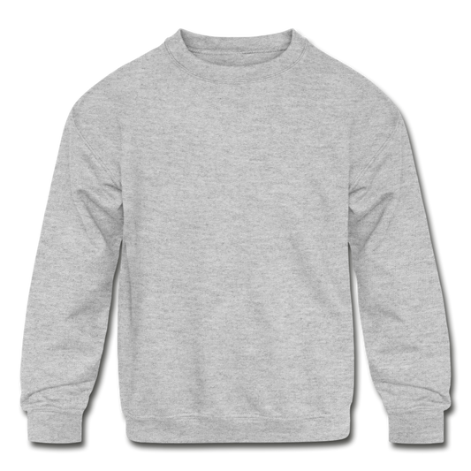 Customizable Kids' Crewneck Sweatshirt add your own photos, images, designs, quotes, texts and more - heather gray