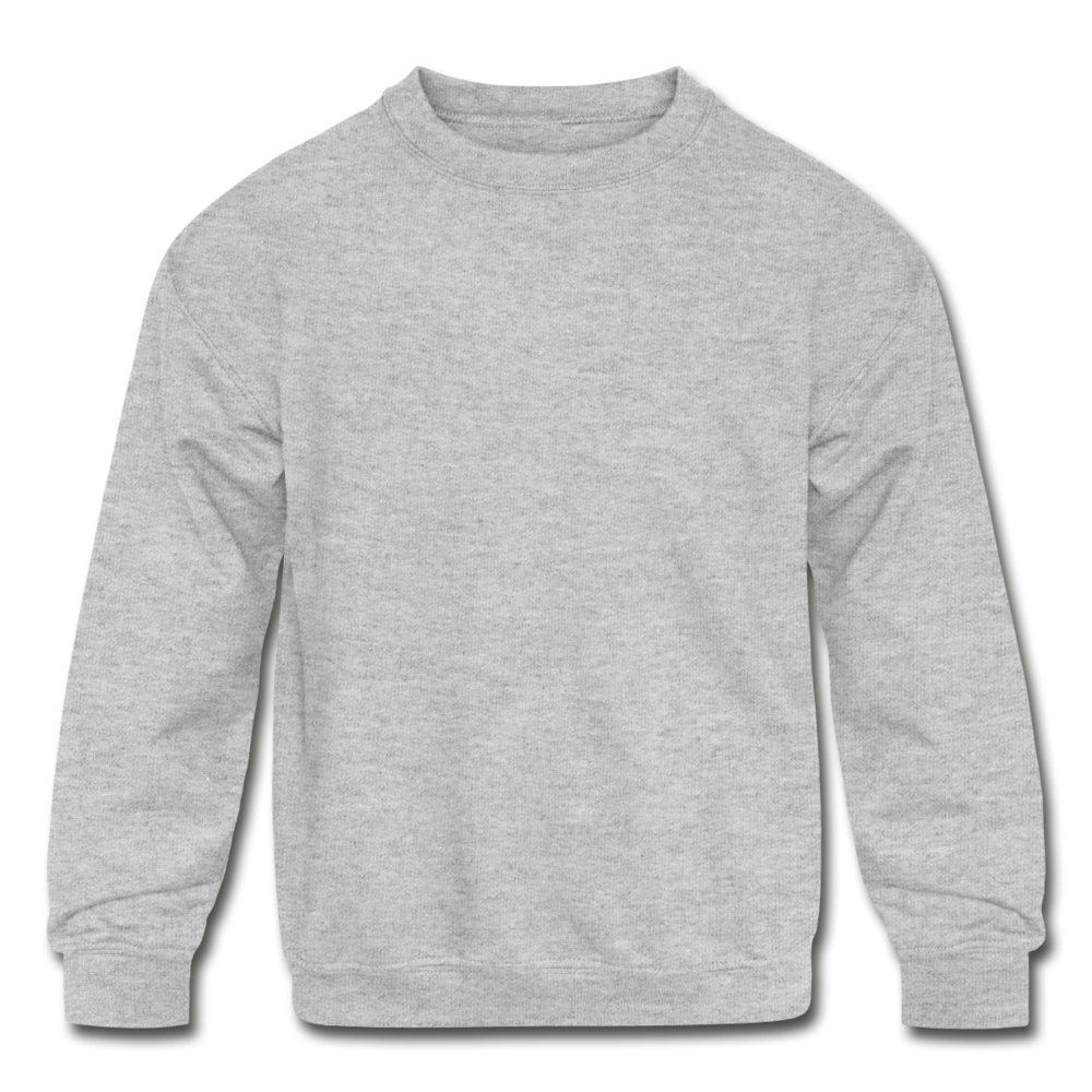 Customizable Kids' Crewneck Sweatshirt add your own photos, images, designs, quotes, texts and more - heather gray