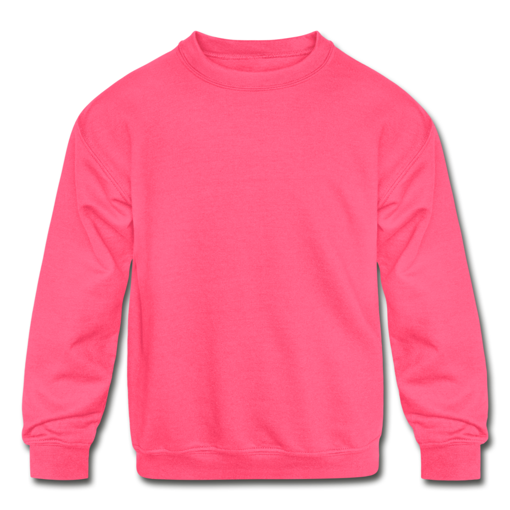 Customizable Kids' Crewneck Sweatshirt add your own photos, images, designs, quotes, texts and more - neon pink
