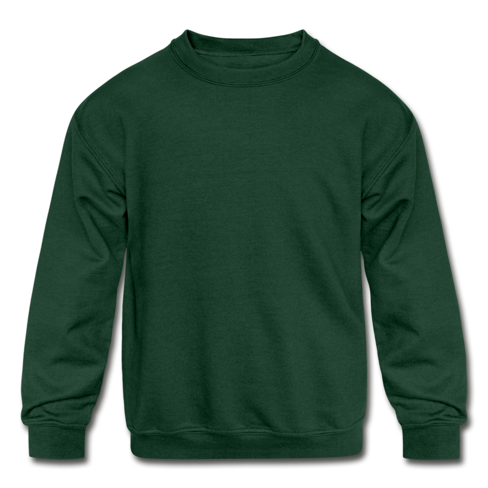 Customizable Kids' Crewneck Sweatshirt add your own photos, images, designs, quotes, texts and more - forest green