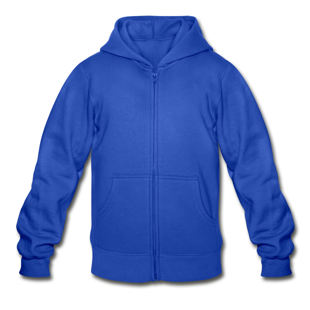 Customizable Gildan Heavy Blend Youth Zip Hoodie add your own photos, images, designs, quotes, texts and more - royal blue