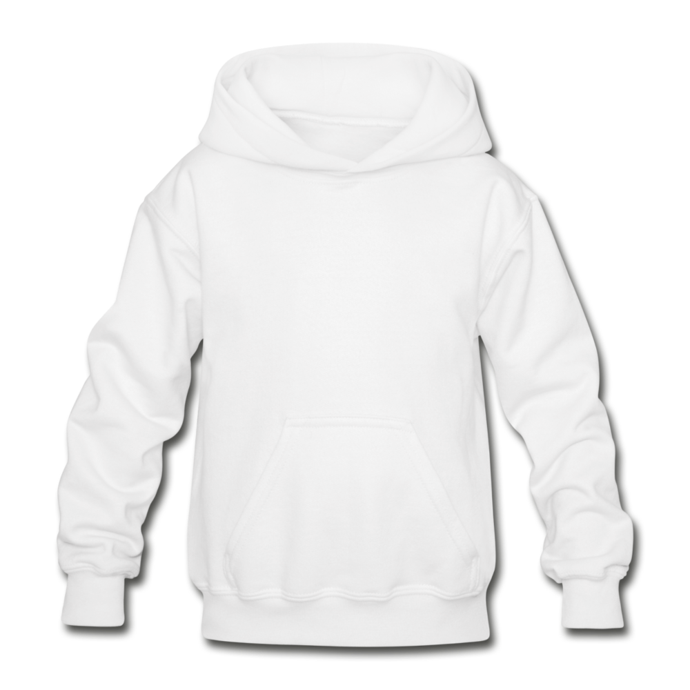 Customizable Gildan Heavy Blend Youth Hoodie add your own photos, images, designs, quotes, texts and more - white
