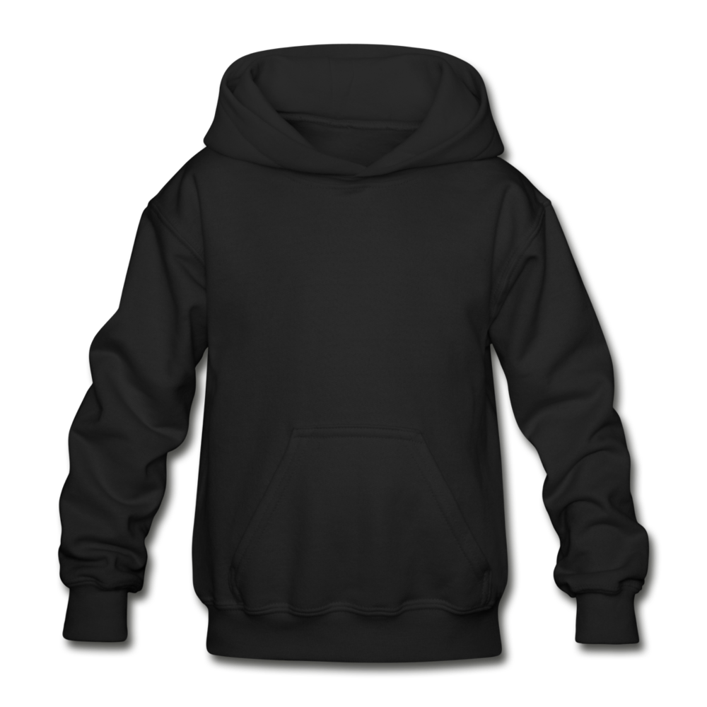 Customizable Gildan Heavy Blend Youth Hoodie add your own photos, images, designs, quotes, texts and more - black