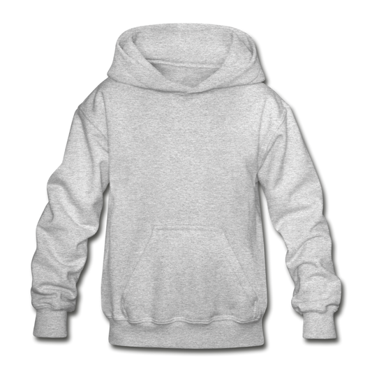 Customizable Gildan Heavy Blend Youth Hoodie add your own photos, images, designs, quotes, texts and more - heather gray