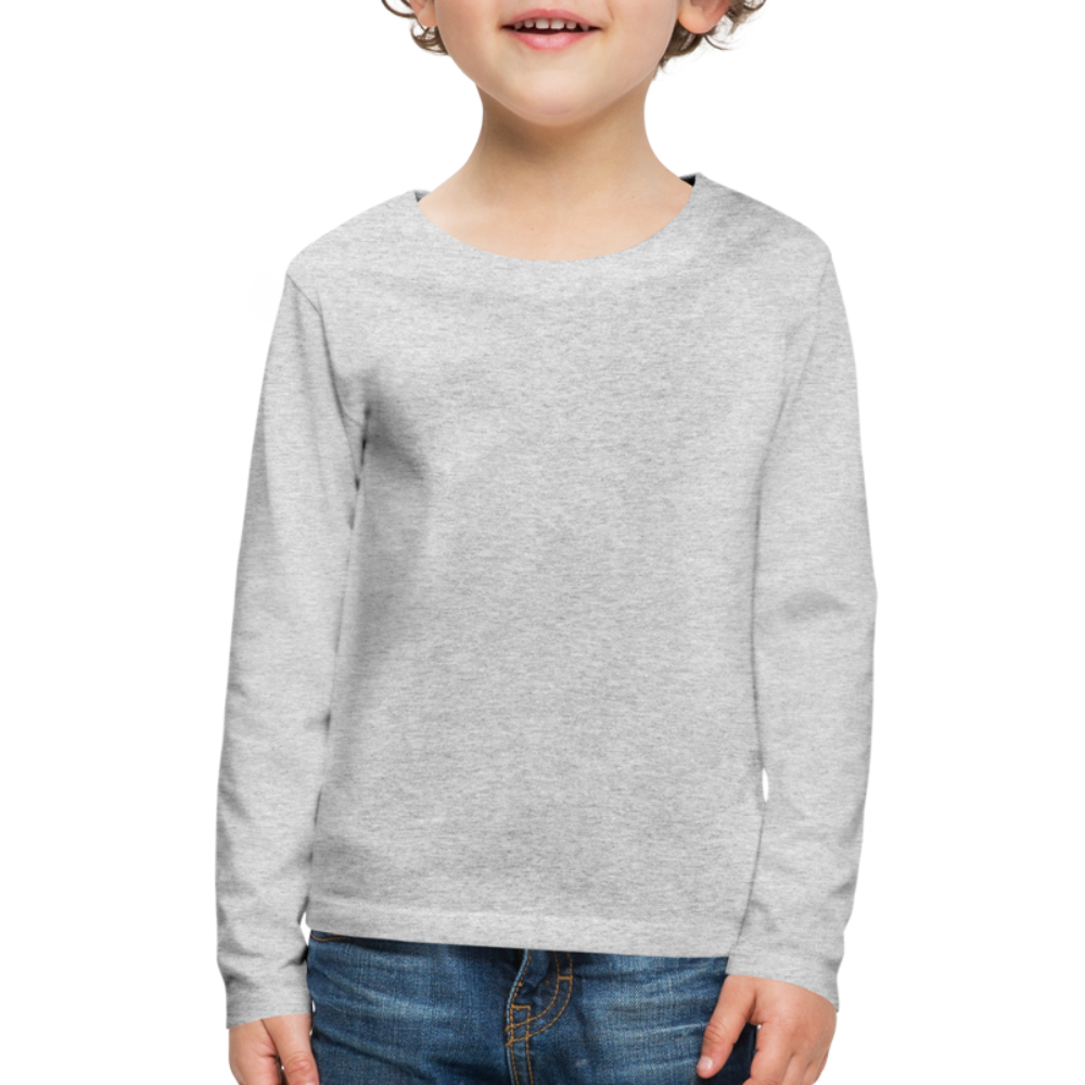 Customizable Kids' Premium Long Sleeve T-Shirt add your own photos, images, designs, quotes, texts and more - heather gray