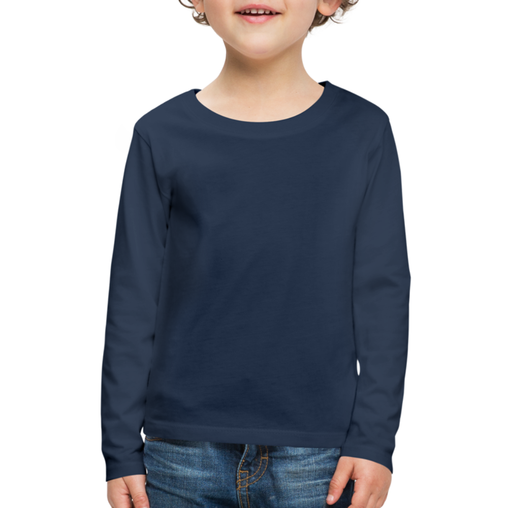Customizable Kids' Premium Long Sleeve T-Shirt add your own photos, images, designs, quotes, texts and more - navy
