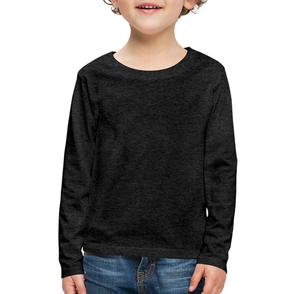 Customizable Kids' Premium Long Sleeve T-Shirt add your own photos, images, designs, quotes, texts and more - charcoal gray