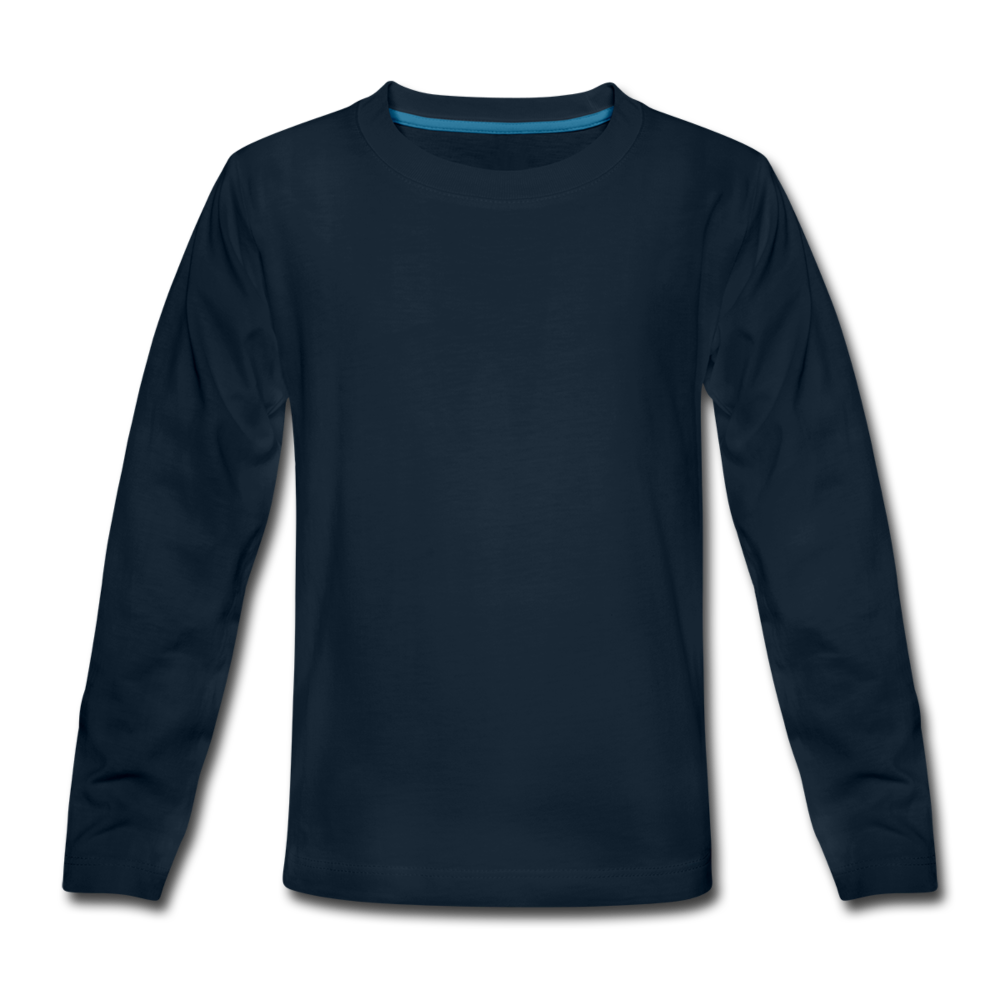 Customizable Kids' Premium Long Sleeve T-Shirt add your own photos, images, designs, quotes, texts and more - deep navy