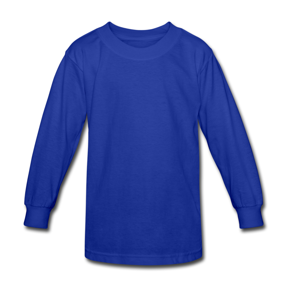 Customizable Kids' Long Sleeve T-Shirt add your own photos, images, designs, quotes, texts and more - royal blue