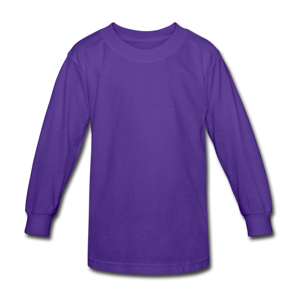 Customizable Kids' Long Sleeve T-Shirt add your own photos, images, designs, quotes, texts and more - dark purple
