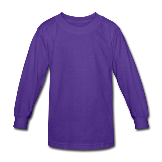 Customizable Kids' Long Sleeve T-Shirt add your own photos, images, designs, quotes, texts and more - dark purple