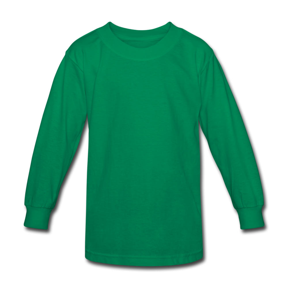 Customizable Kids' Long Sleeve T-Shirt add your own photos, images, designs, quotes, texts and more - kelly green