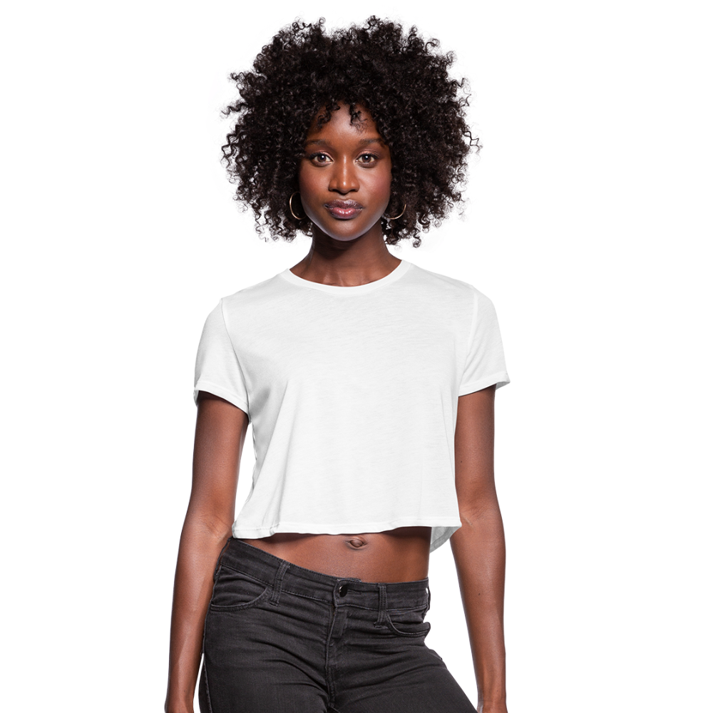 Customizable Women's Cropped T-Shirt add your own photos, images, designs, quotes, texts and more - white