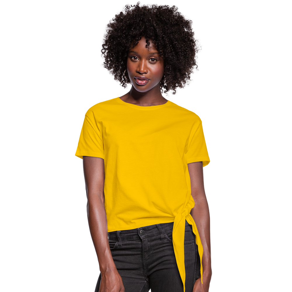 Customizable Women's Knotted T-Shirt add your own photos, images, designs, quotes, texts and more - sun yellow