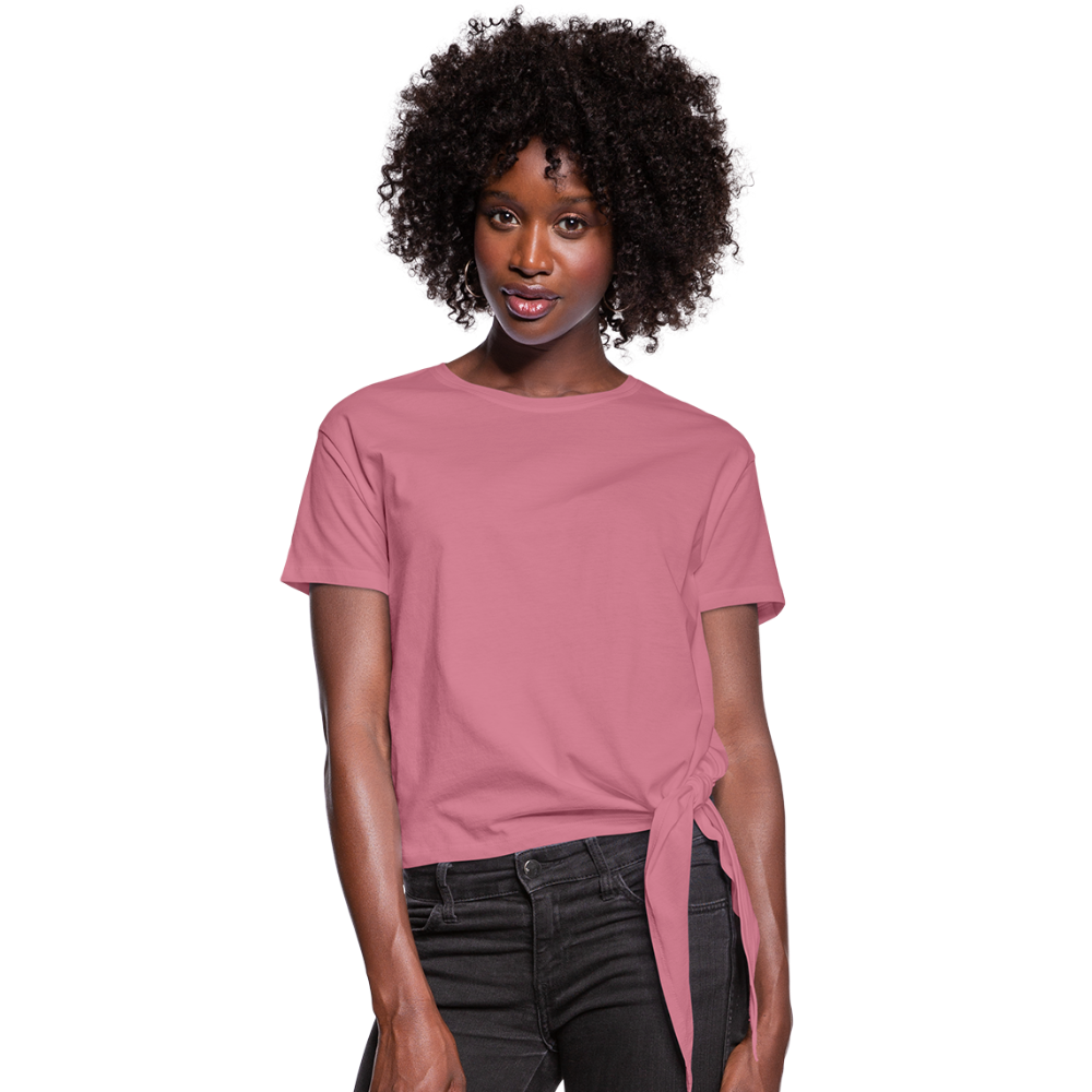 Customizable Women's Knotted T-Shirt add your own photos, images, designs, quotes, texts and more - mauve