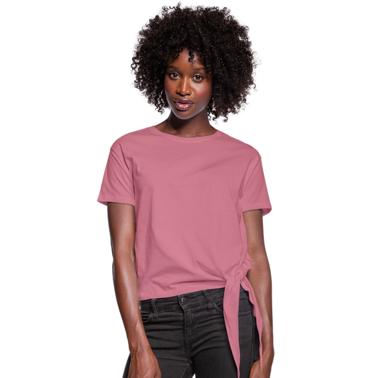 Customizable Women's Knotted T-Shirt add your own photos, images, designs, quotes, texts and more - mauve