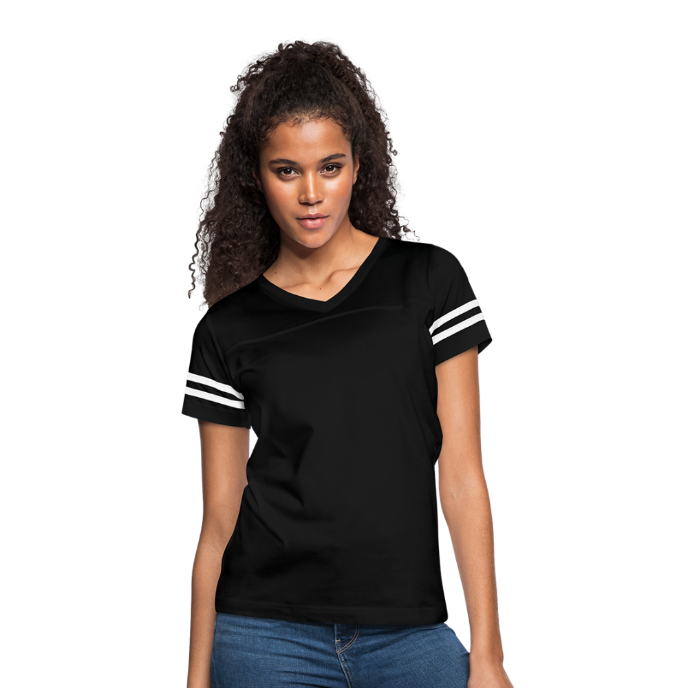 Customizable Women’s Vintage Sport T-Shirt add your own photos, images, designs, quotes, texts and more - black/white
