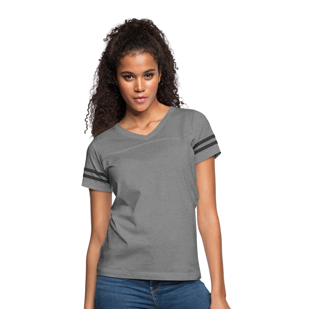 Customizable Women’s Vintage Sport T-Shirt add your own photos, images, designs, quotes, texts and more - heather gray/charcoal