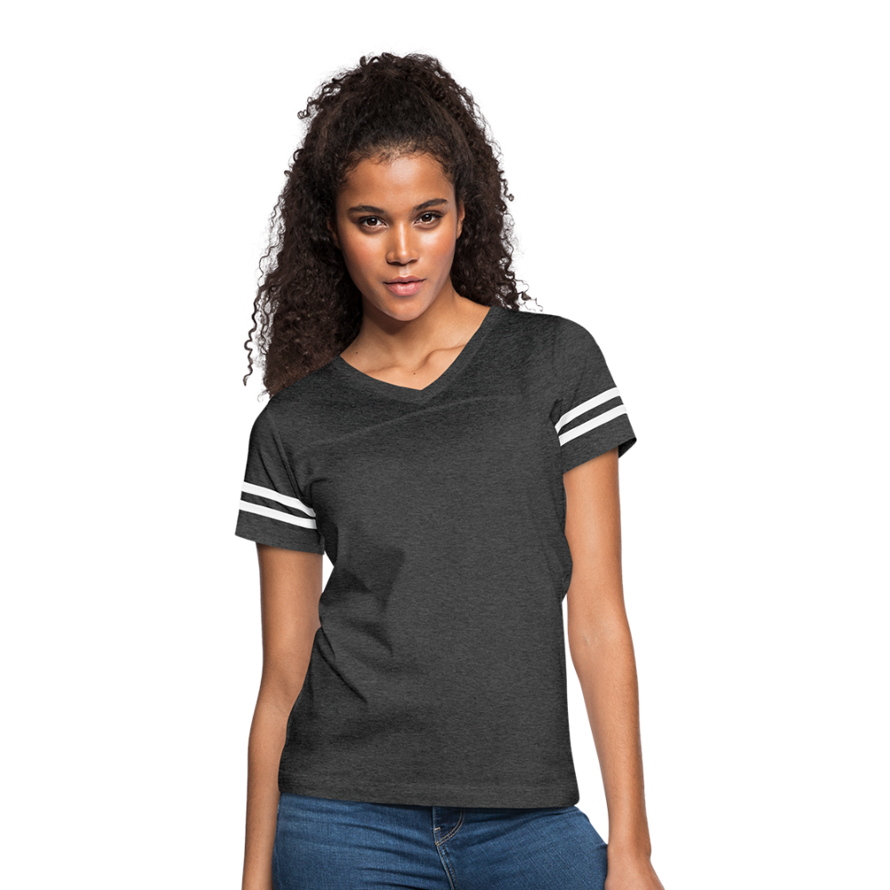 Customizable Women’s Vintage Sport T-Shirt add your own photos, images, designs, quotes, texts and more - vintage smoke/white