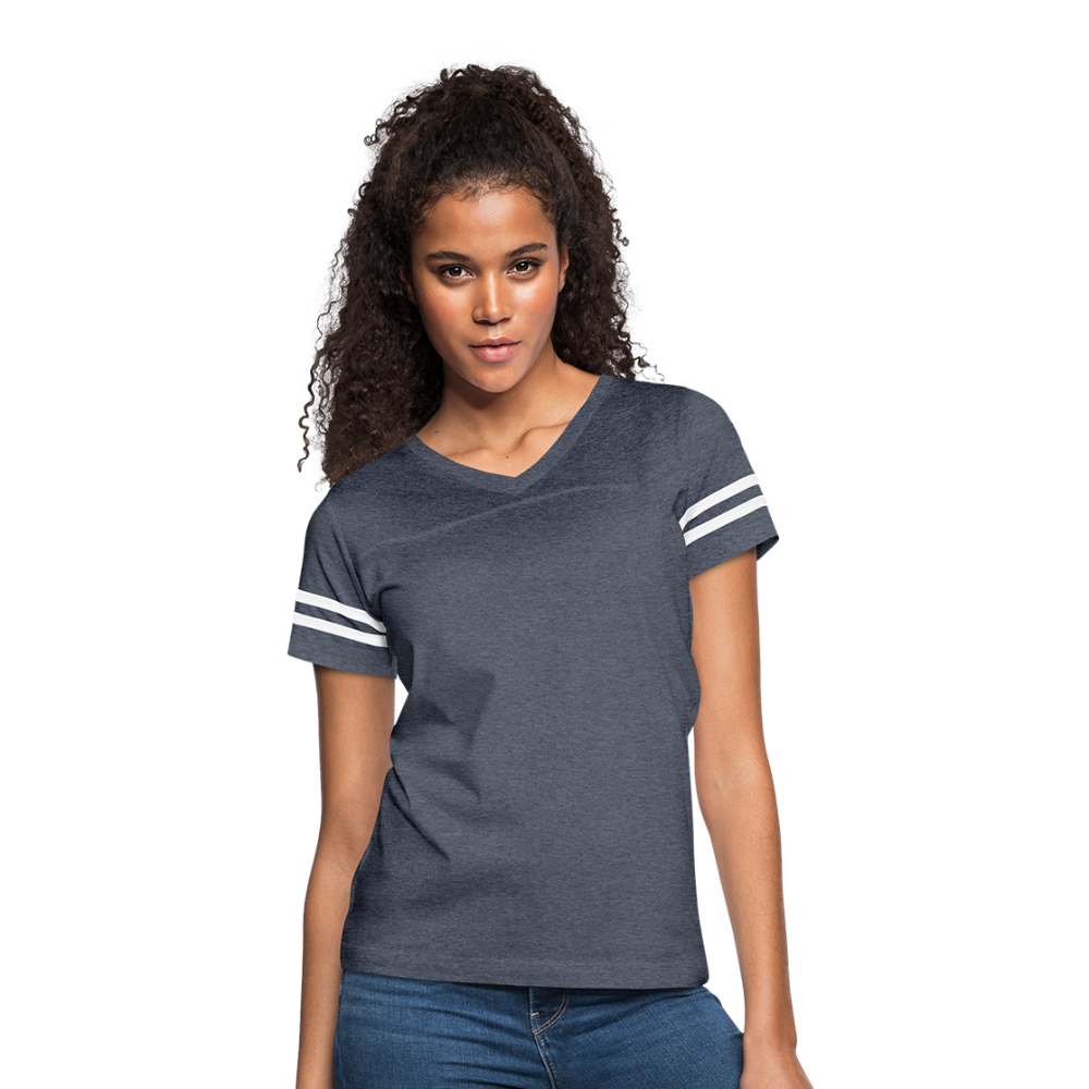 Customizable Women’s Vintage Sport T-Shirt add your own photos, images, designs, quotes, texts and more - vintage navy/white