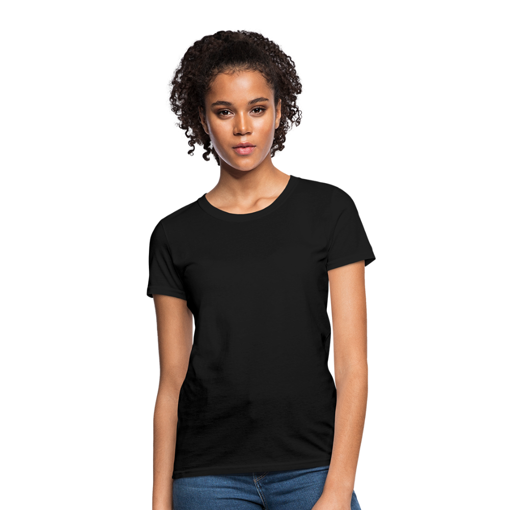 Customizable Women's T-Shirt add your own photos, images, designs, quotes, texts and more - black