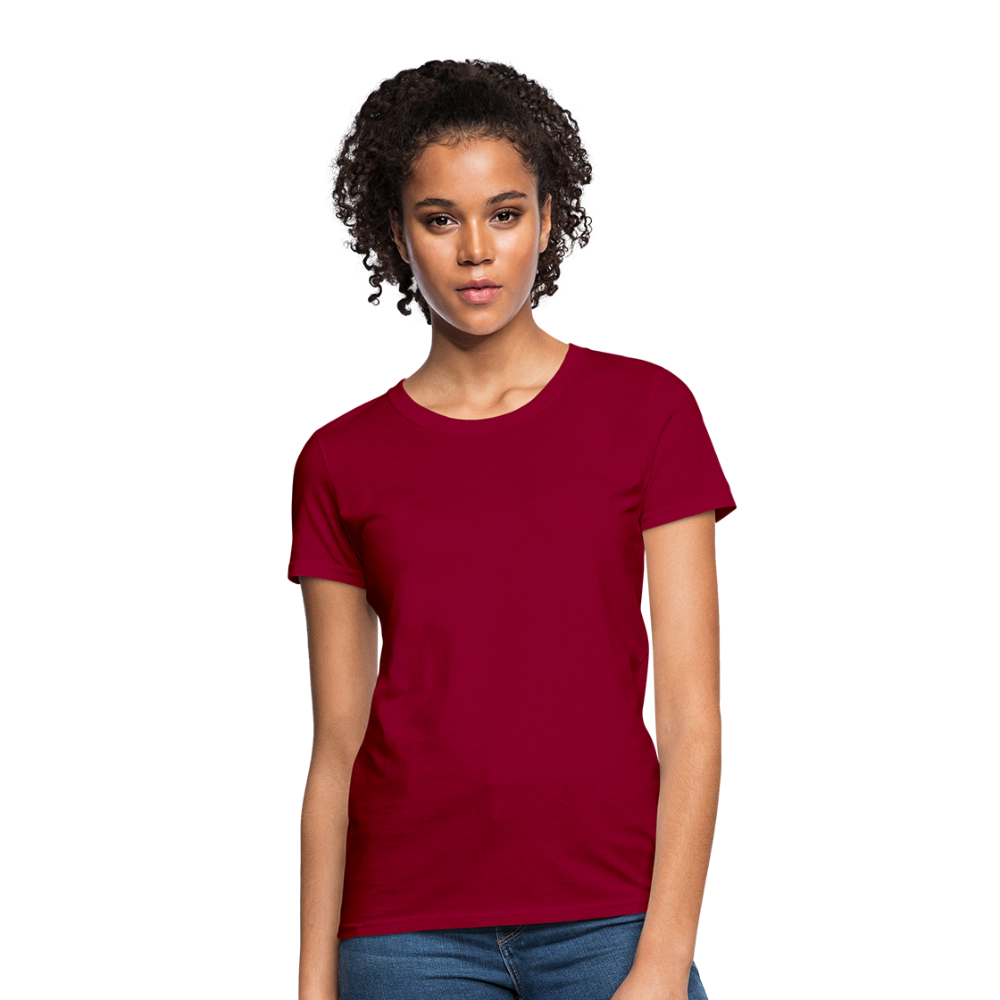 Customizable Women's T-Shirt add your own photos, images, designs, quotes, texts and more - dark red