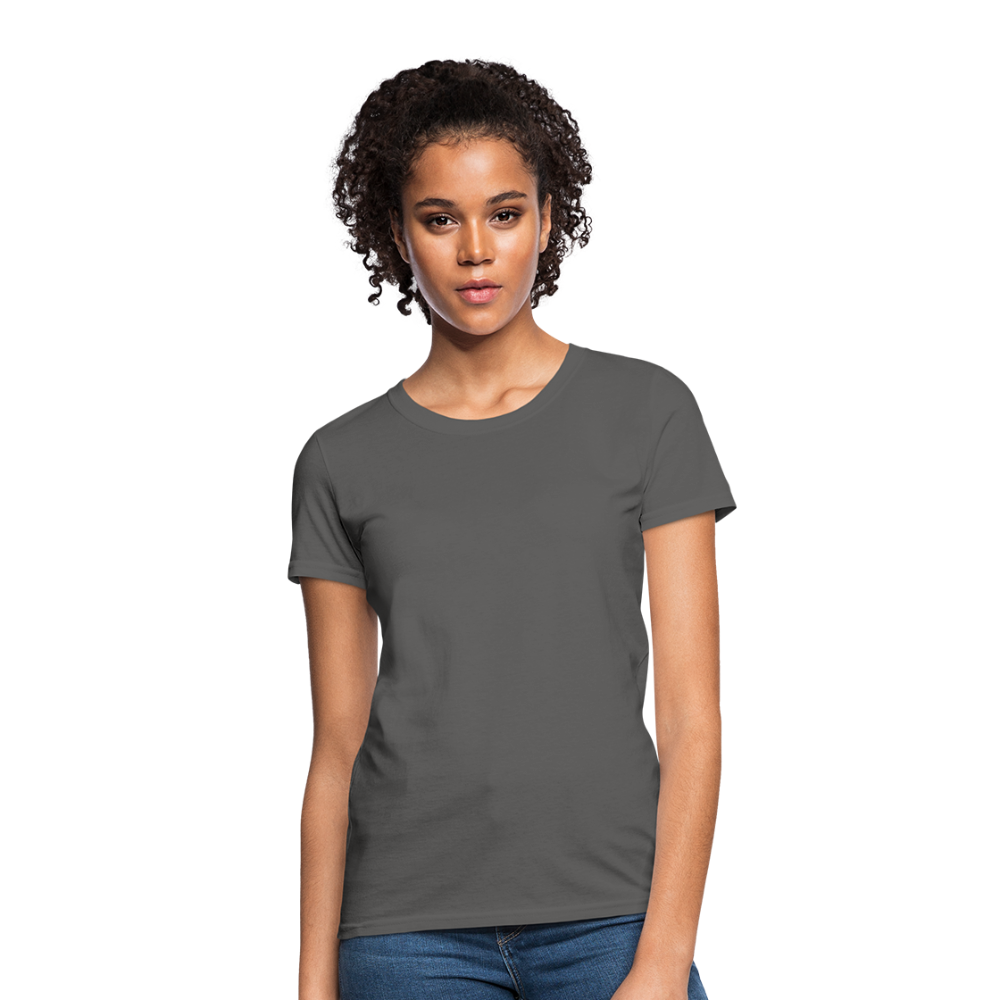Customizable Women's T-Shirt add your own photos, images, designs, quotes, texts and more - charcoal
