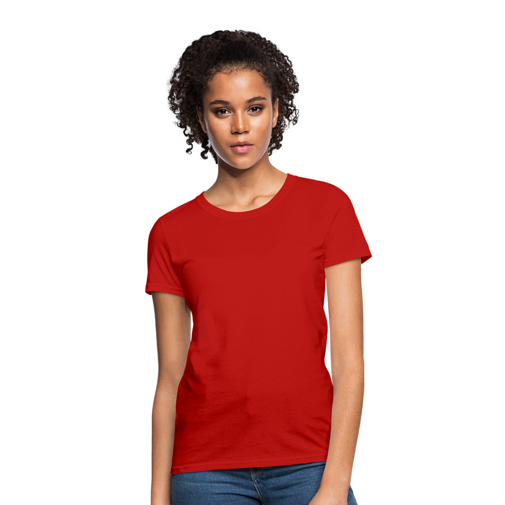 Customizable Women's T-Shirt add your own photos, images, designs, quotes, texts and more - red