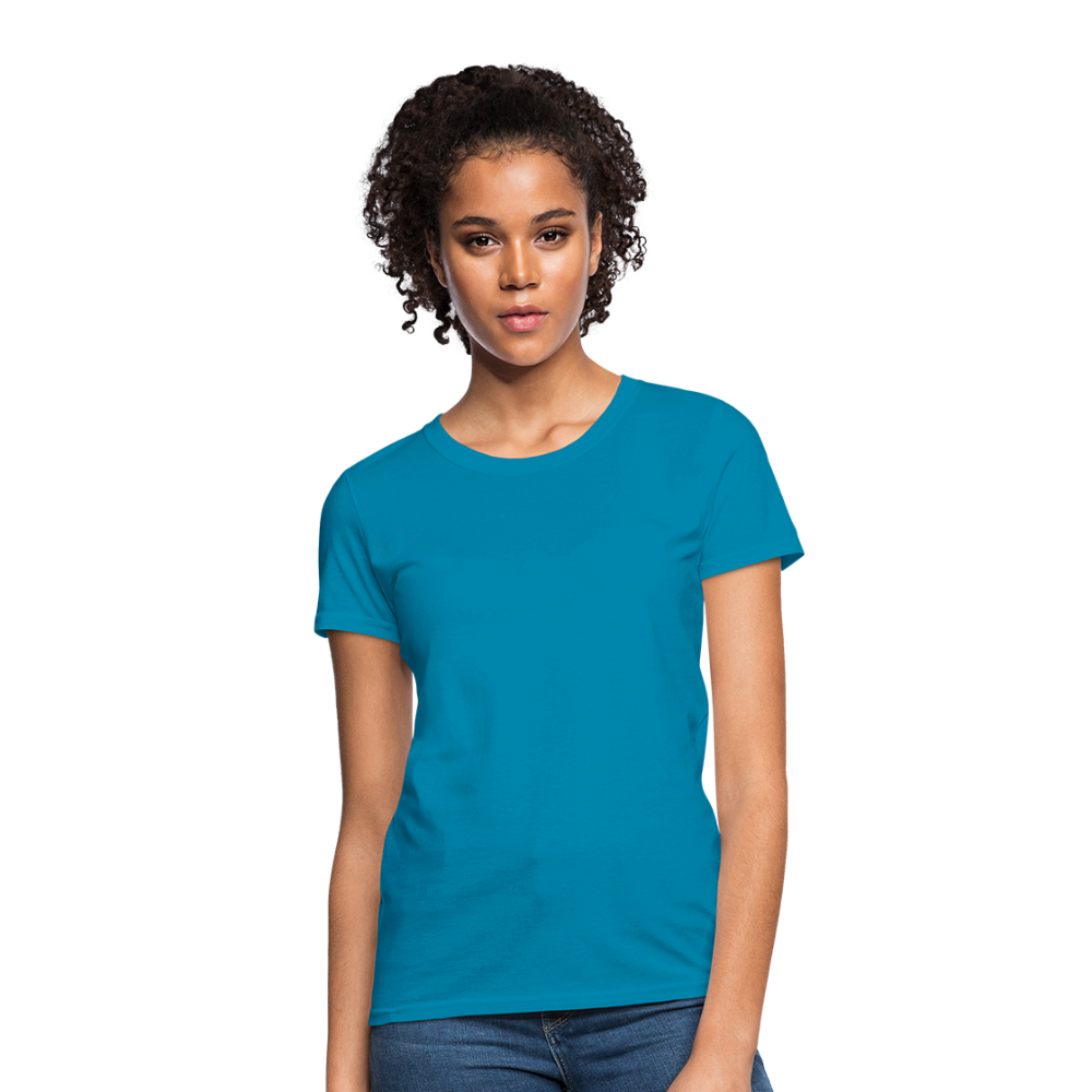 Customizable Women's T-Shirt add your own photos, images, designs, quotes, texts and more - turquoise