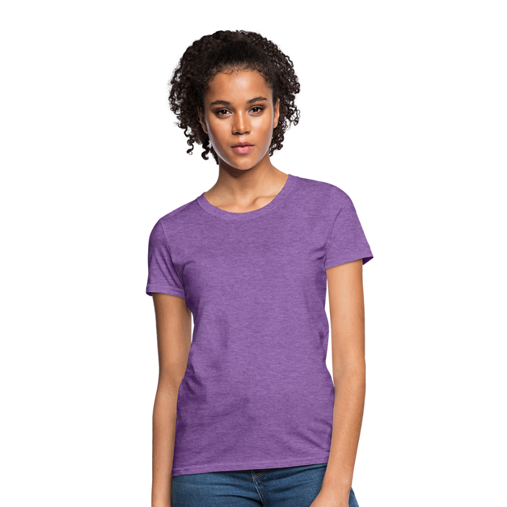 Customizable Women's T-Shirt add your own photos, images, designs, quotes, texts and more - purple heather