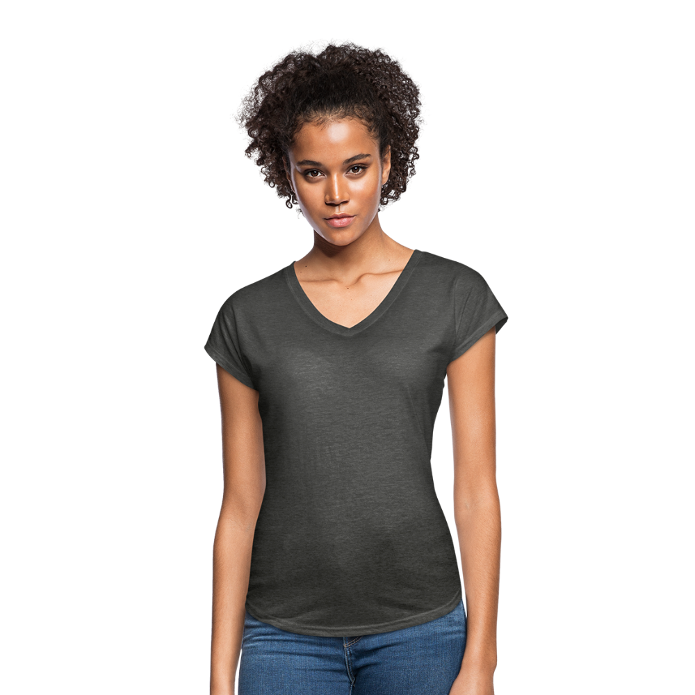 Customizable Women's Tri-Blend V-Neck T-Shirt add your own photos, images, designs, quotes, texts and more - deep heather