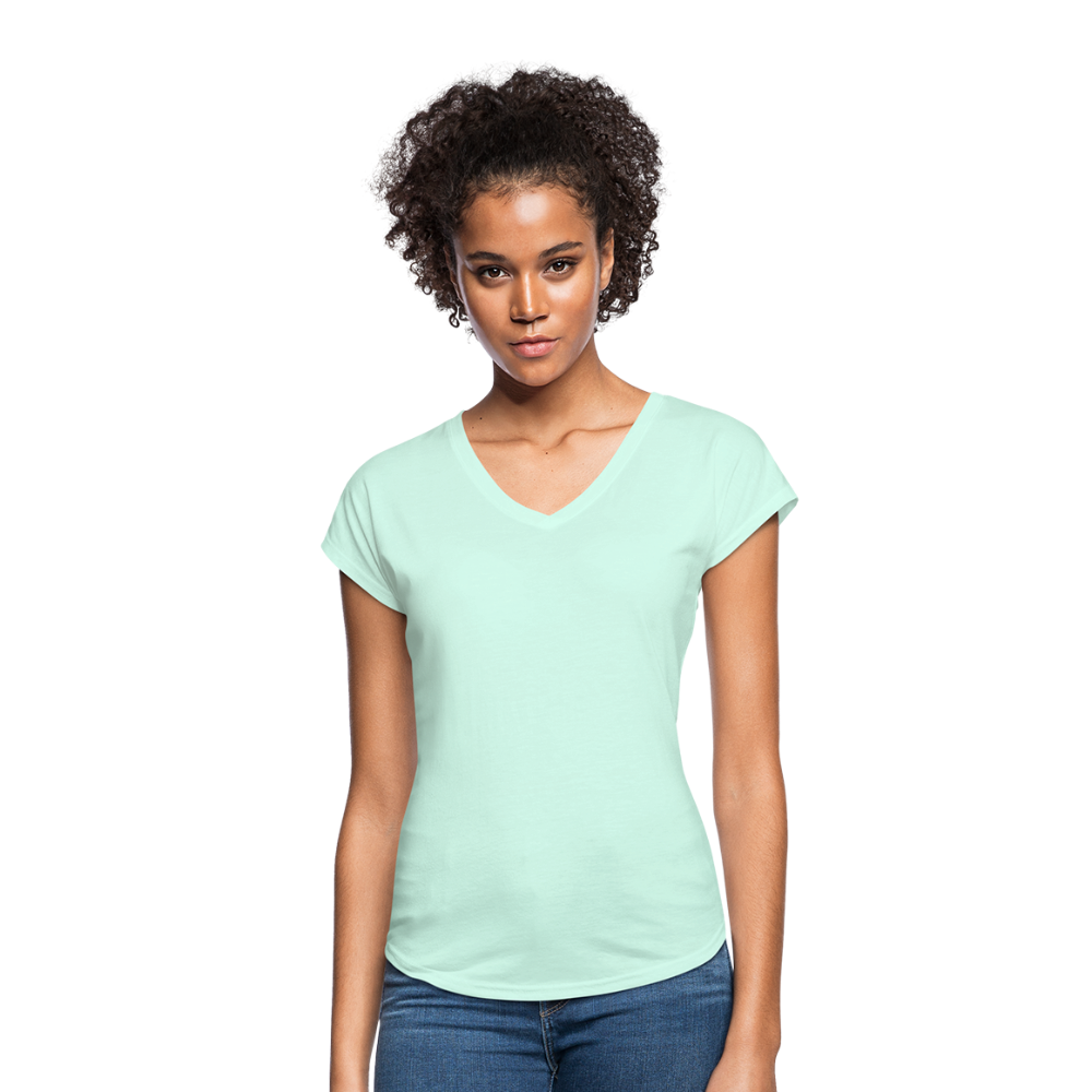 Customizable Women's Tri-Blend V-Neck T-Shirt add your own photos, images, designs, quotes, texts and more - mint