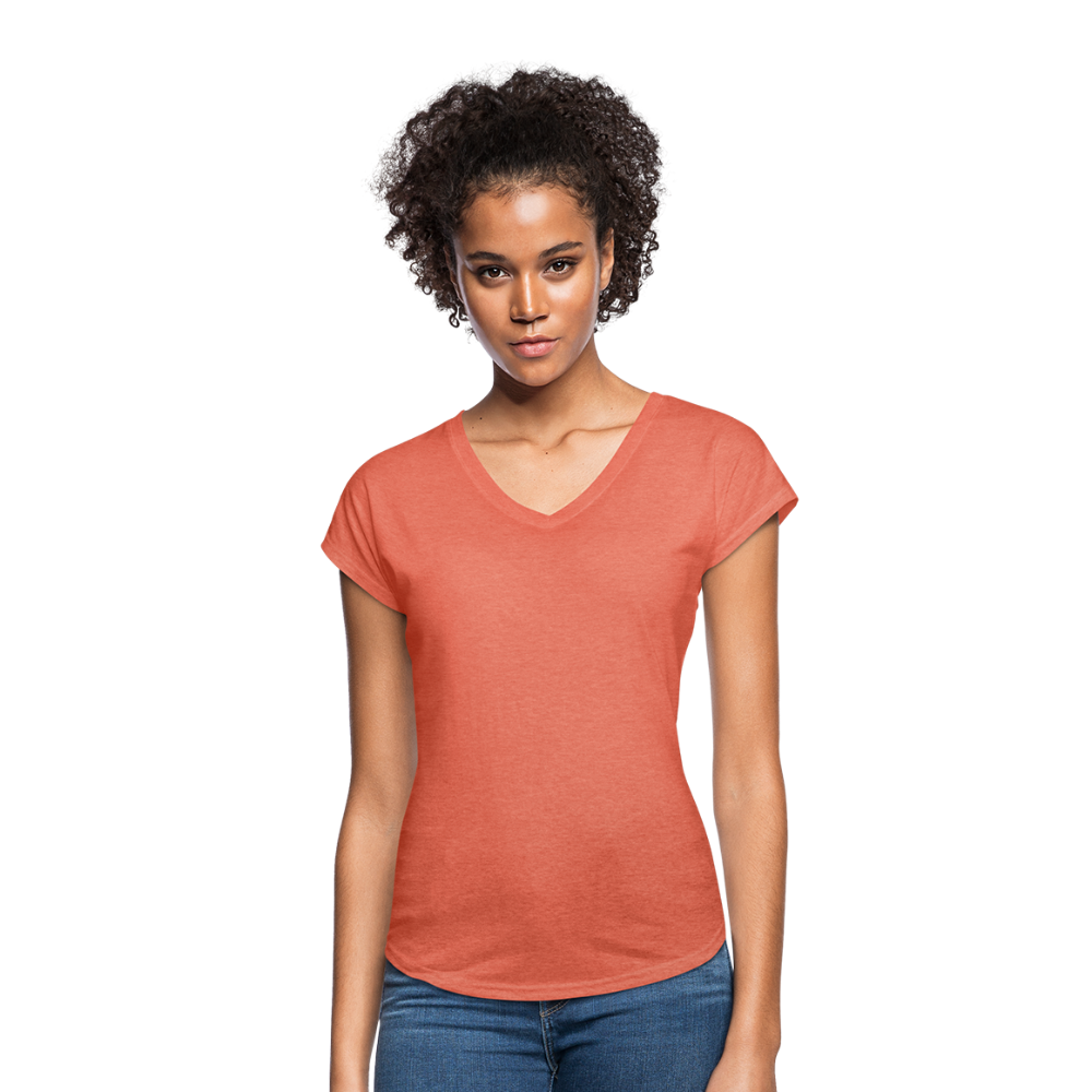 Customizable Women's Tri-Blend V-Neck T-Shirt add your own photos, images, designs, quotes, texts and more - heather bronze