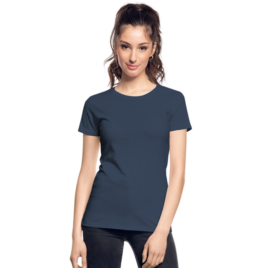 Customizable Women’s Premium Organic T-Shirt add your own photos, images, designs, quotes, texts and more - navy