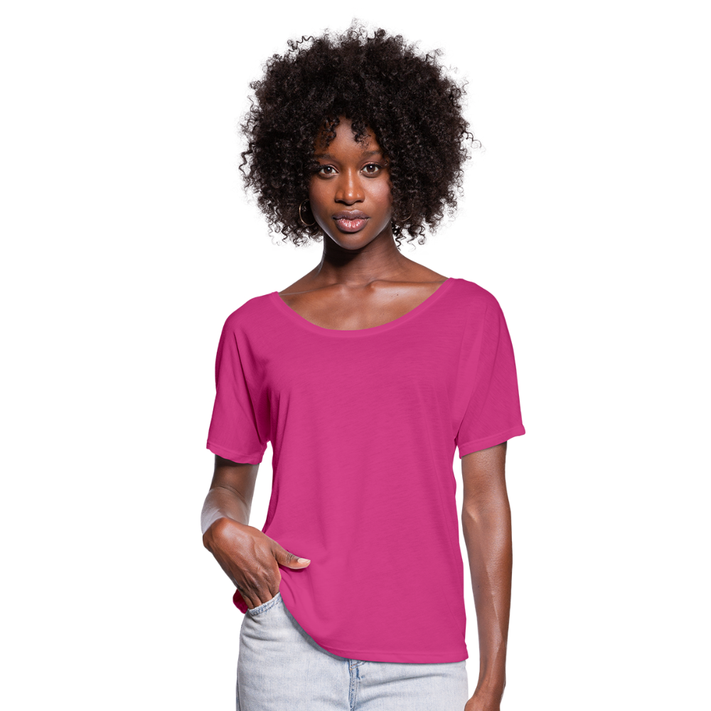 Customizable Women’s Flowy T-Shirt add your own photos, images, designs, quotes, texts and more - dark pink