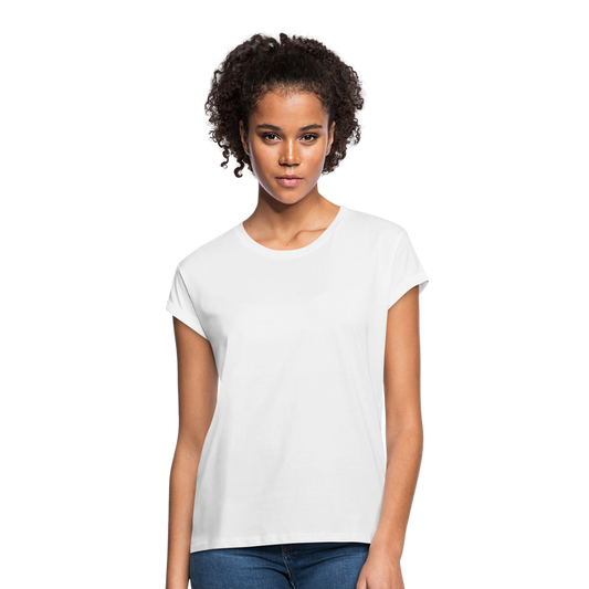 Customizable Women's Relaxed Fit T-Shirt add your own photos, images, designs, quotes, texts and more - white