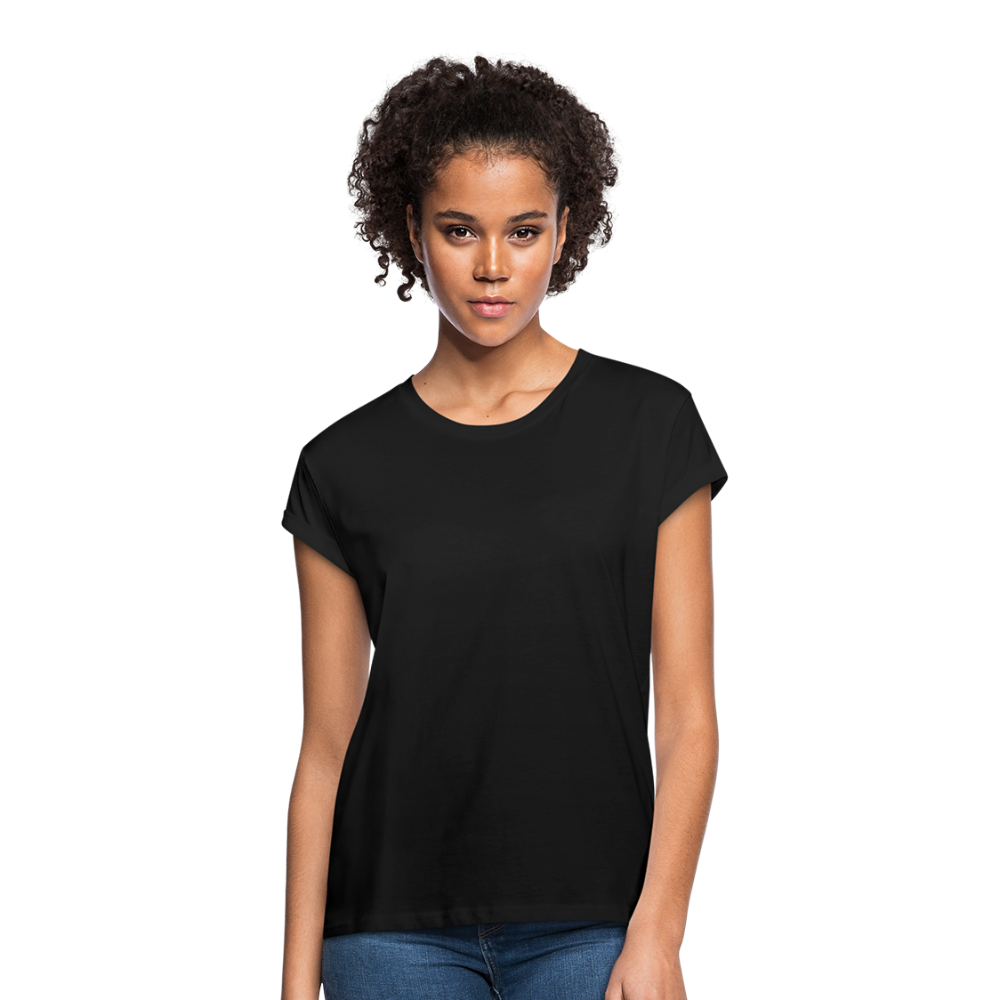 Customizable Women's Relaxed Fit T-Shirt add your own photos, images, designs, quotes, texts and more - black
