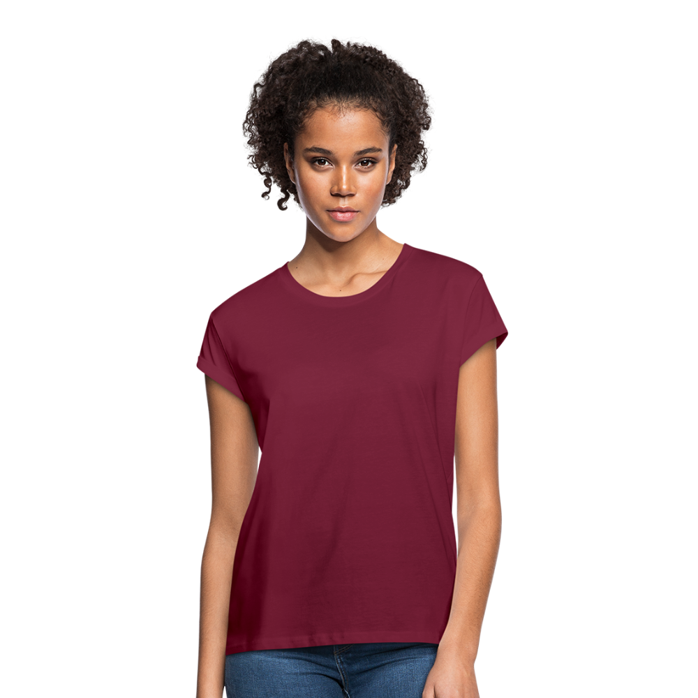 Customizable Women's Relaxed Fit T-Shirt add your own photos, images, designs, quotes, texts and more - burgundy