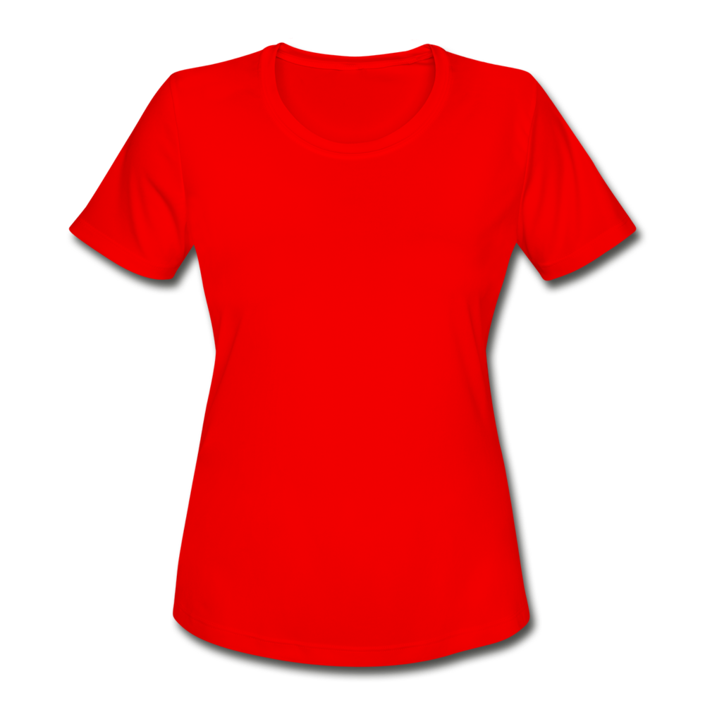 Customizable Women's Moisture Wicking Performance T-Shirt add your own photos, images, designs, quotes, texts and more - red