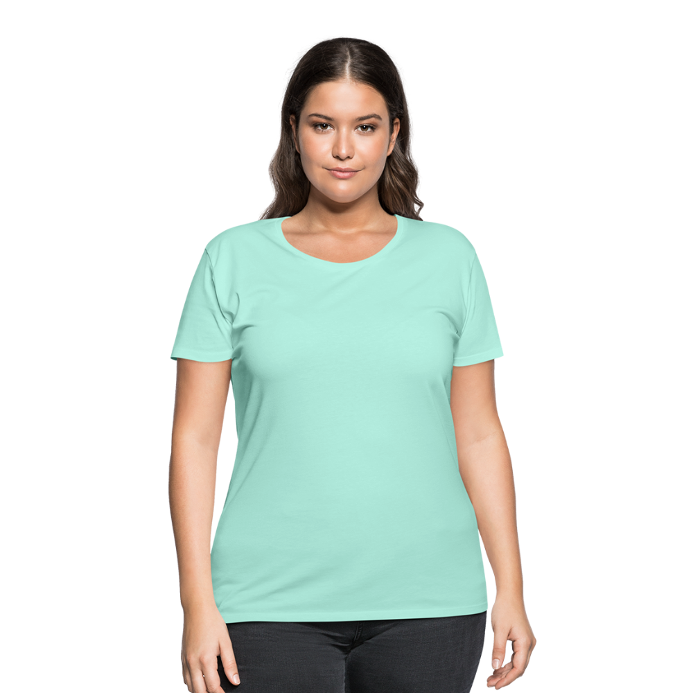 Customizable Women’s Curvy T-Shirt add your own photos, images, designs, quotes, texts and more - mint