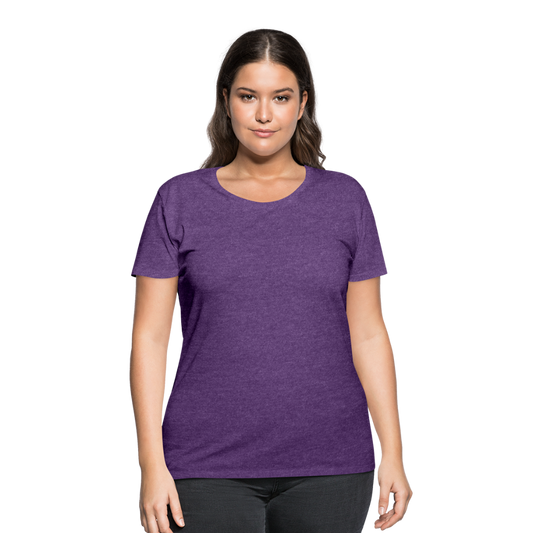 Customizable Women’s Curvy T-Shirt add your own photos, images, designs, quotes, texts and more - heather purple