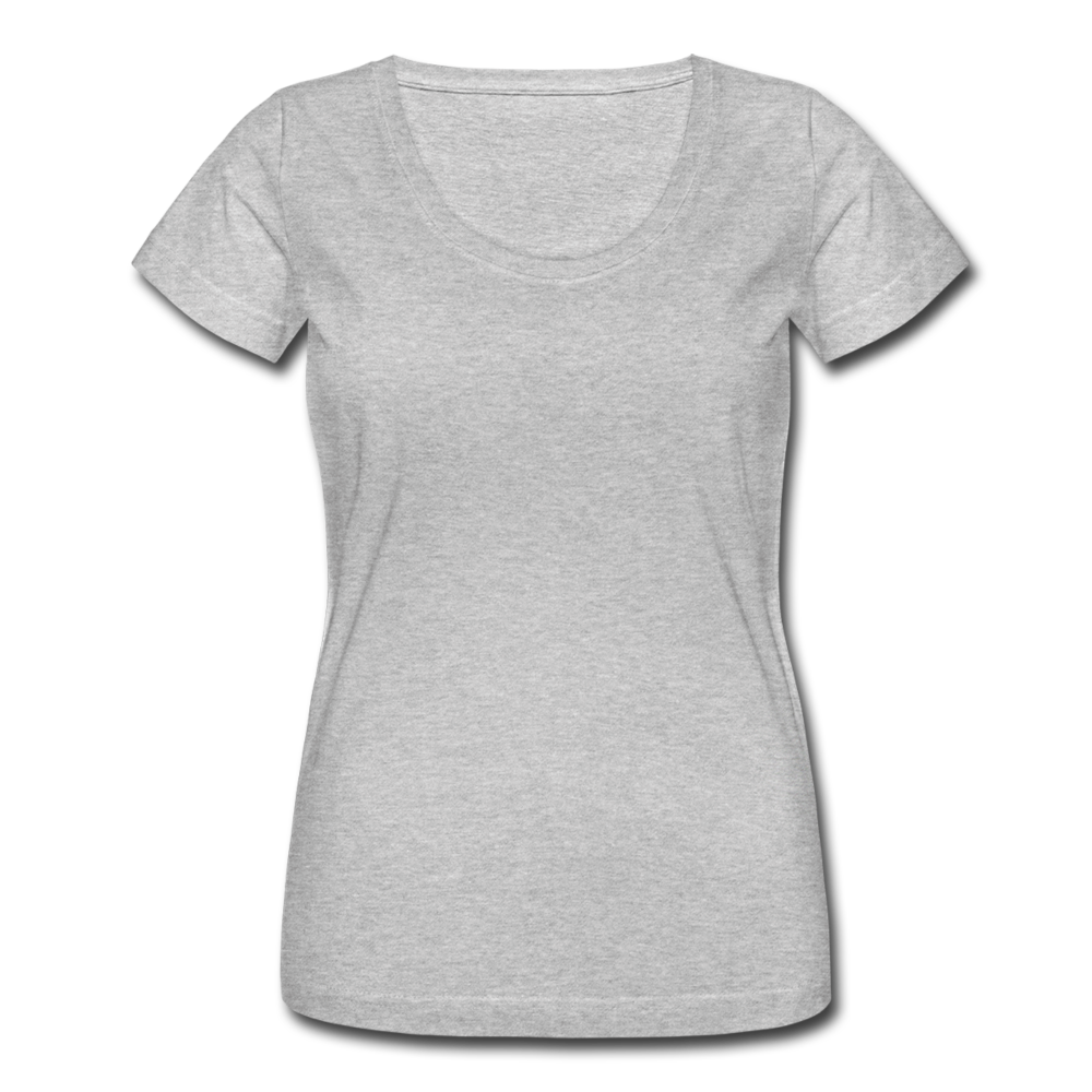 Customizable Women's Scoop Neck T-Shirt add your own photos, images, designs, quotes, texts and more - heather gray