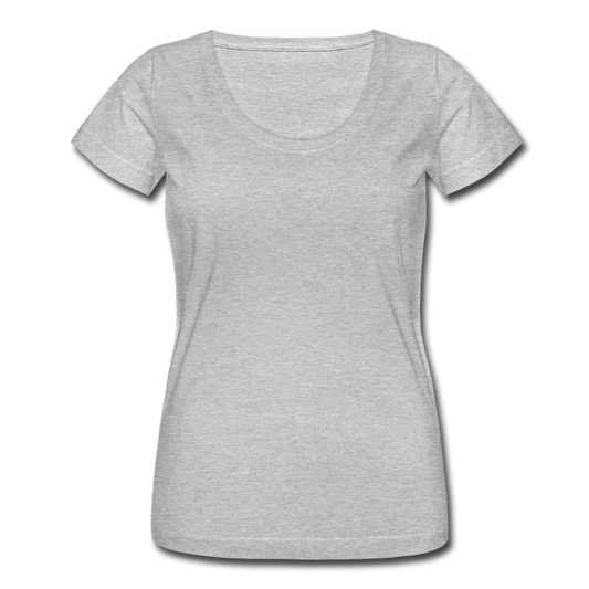 Customizable Women's Scoop Neck T-Shirt add your own photos, images, designs, quotes, texts and more - heather gray
