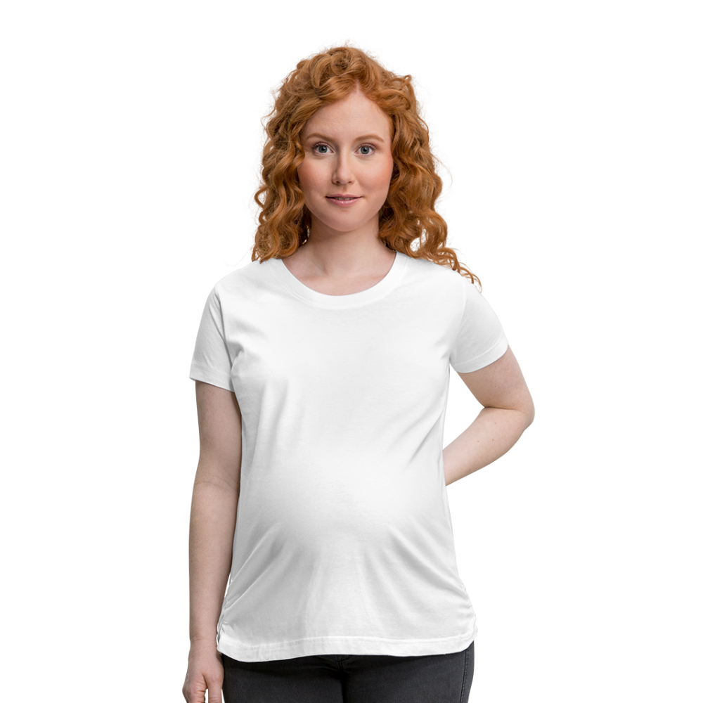 Customizable Women’s Maternity T-Shirt add your own photos, images, designs, quotes, texts and more - white