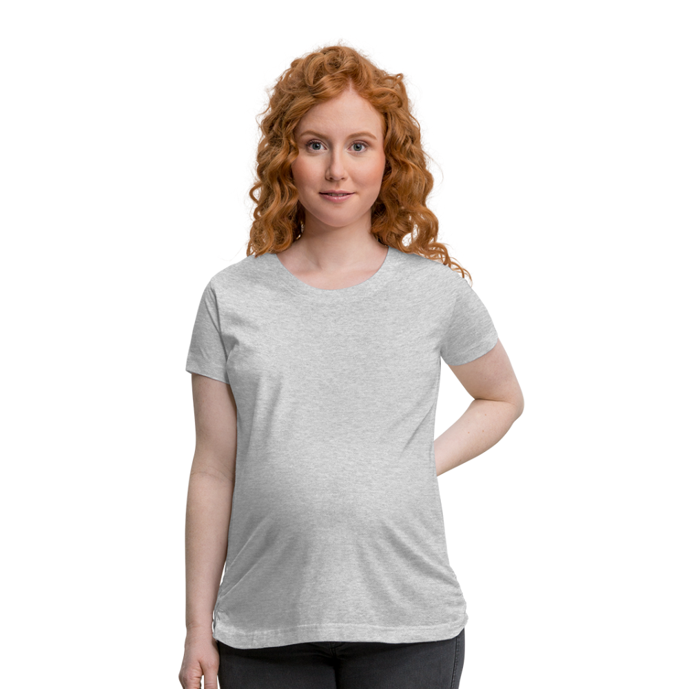 Customizable Women’s Maternity T-Shirt add your own photos, images, designs, quotes, texts and more - heather gray