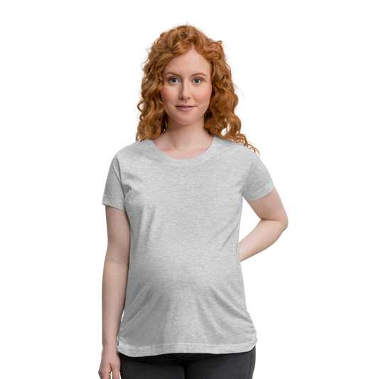 Customizable Women’s Maternity T-Shirt add your own photos, images, designs, quotes, texts and more - heather gray